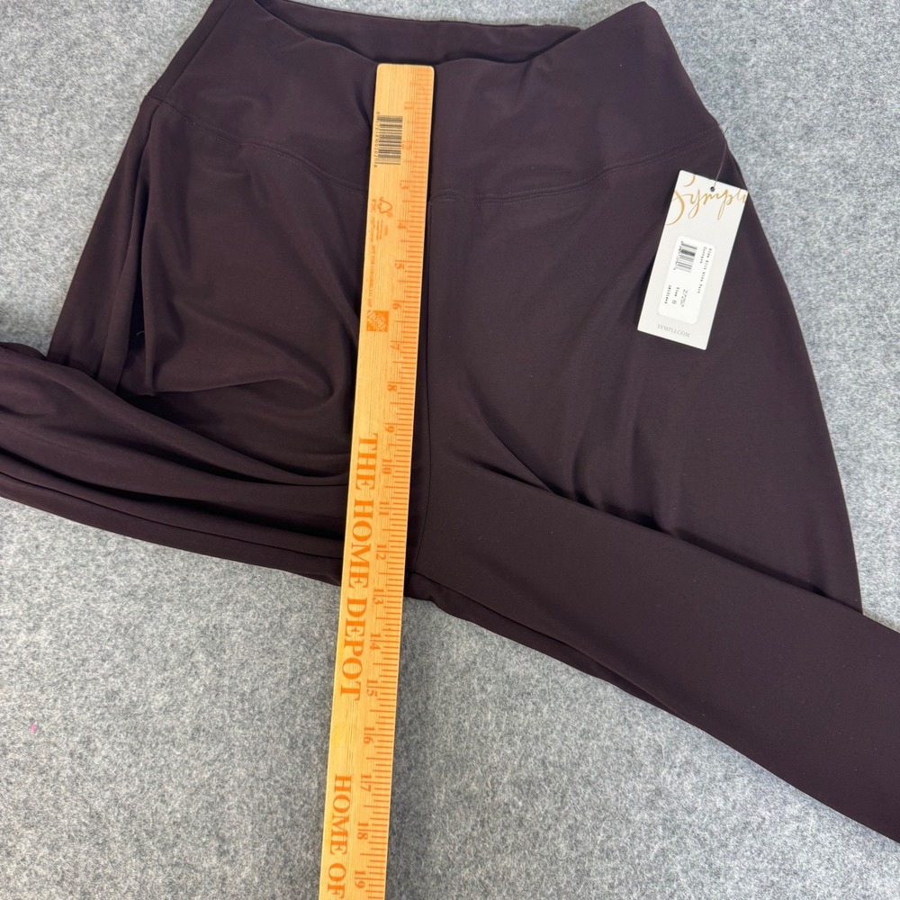 Sympli Side Slit Wide Pant Currant Purple High Rise Jersey Trousers Size 6 NEW - Picture 6 of 10
